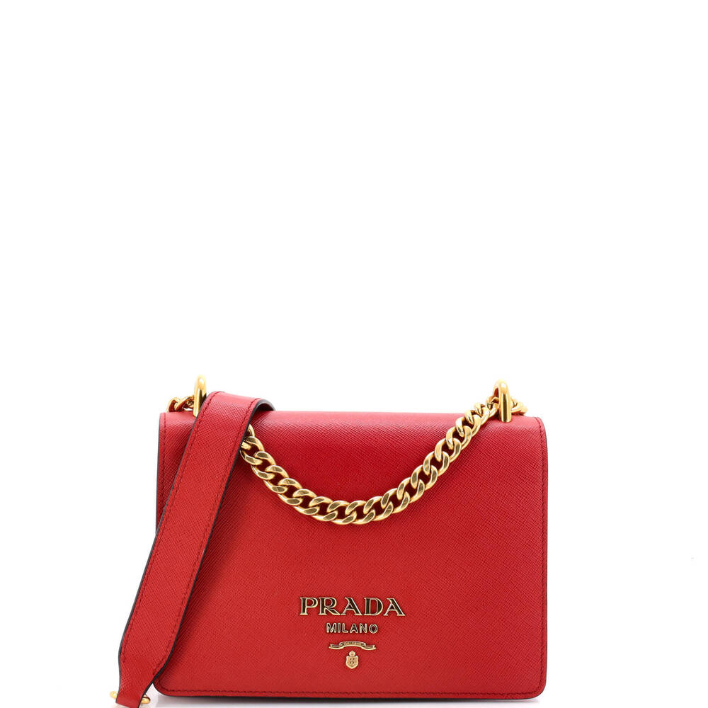 Prada Small Chain Flap Bag Saffiano Leather